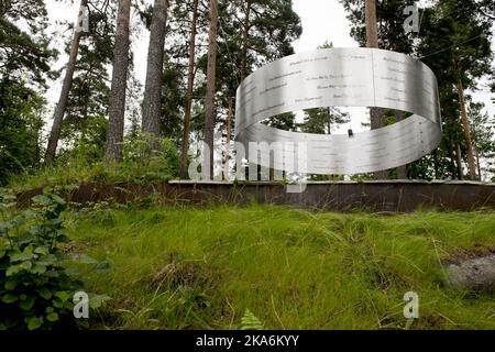 Utoya 20160719. The memorial at Utoya Tuesday afternoon. Friday 22