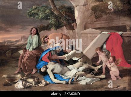 Nicolas Poussin, The Lamentation of Christ, painting in oil on canvas, circa 1628 Stock Photo