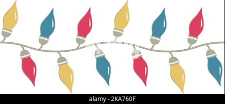 Vector illustration of a strip of small colored lights. Stock Vector