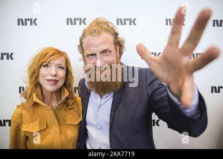 Oslo, Norway 20190618. Gry Molvaer Hivju and Kristoffer Hivju on NRK's autumn release. Photo: Vidar Ruud / NTB scanpi Stock Photo