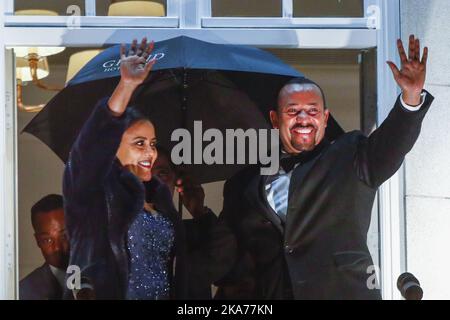 OSLO, Norway 20191210. Ethiopian Prime Minister Abiy Ahmed and his wife ...