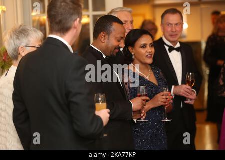 Oslo, Norway 20191210. Ethiopian Prime Minister Abiy Ahmed and his wife ...