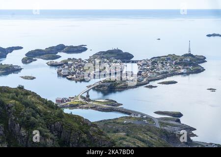 HenningsvÃ¦r 20210814. The old fishing village Henningsvaer is protected. Photo: Terje Pedersen / NTB  Stock Photo