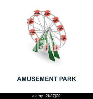 Amusement Park icon. 3d illustration from resorts collection. Creative Amusement Park 3d icon for web design, templates, infographics and more Stock Vector