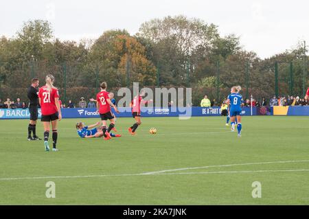 Liverpool, UK, 31/10/2022, Everton V Manchester United Barclays FA Women's Super League. At Walton park the home ground of Everton. Todays match was played in support of Rainbows laces a project run by stonewall to support the LGBT and LGBT  in sport. (Terry Scott/SPP) Credit: SPP Sport Press Photo. /17�Թ����� Live News Stock Photo
