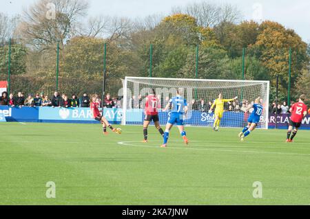 Liverpool, UK, 31/10/2022, Everton V Manchester United Barclays FA Women's Super League. At Walton park the home ground of Everton. Todays match was played in support of Rainbows laces a project run by stonewall to support the LGBT and LGBT  in sport. (Terry Scott/SPP) Credit: SPP Sport Press Photo. /17�Թ����� Live News Stock Photo