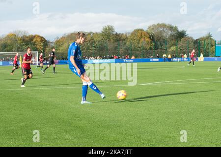 Liverpool, UK, 31/10/2022, Everton V Manchester United Barclays FA Women's Super League. At Walton park the home ground of Everton. Todays match was played in support of Rainbows laces a project run by stonewall to support the LGBT and LGBT  in sport. (Terry Scott/SPP) Credit: SPP Sport Press Photo. /17�Թ����� Live News Stock Photo