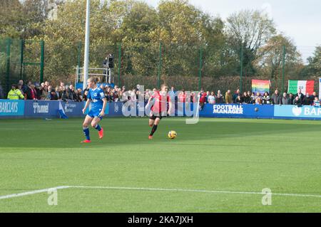 Liverpool, UK, 31/10/2022, Everton V Manchester United Barclays FA Women's Super League. At Walton park the home ground of Everton. Todays match was played in support of Rainbows laces a project run by stonewall to support the LGBT and LGBT  in sport. (Terry Scott/SPP) Credit: SPP Sport Press Photo. /Alamy Live News Stock Photo