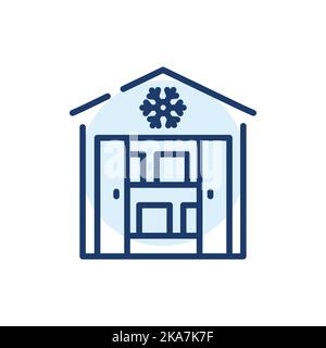 Refrigeration warehouse olor line icon. Pictogram for web page Stock Vector