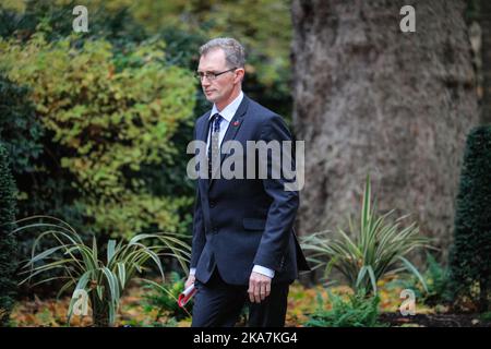 London, UK. 01st Nov, 2022. David TC Davies, MP, Secretary of State for Wales. Ministers attending the cabinet meeting in Downing Street, London, UK Credit: Imageplotter/Alamy Live News Stock Photo