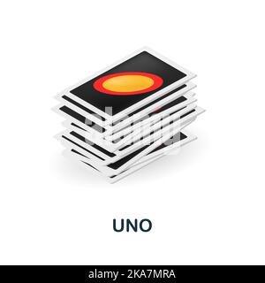 Uno icon. 3d illustration from table games collection. Creative Uno 3d icon for web design, templates, infographics and more Stock Vector