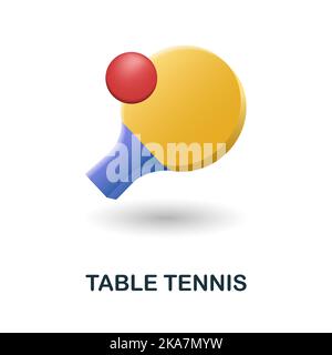Table Tennis icon. 3d illustration from table games collection. Creative Table Tennis 3d icon for web design, templates, infographics and more Stock Vector