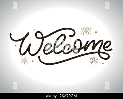 Welcome - calligraphic inscription with smooth lines Stock Vector