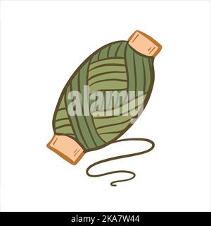 Spool of thread for sewing. Fashion designer tool. Stock Vector