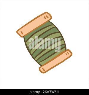 Spool of thread for sewing. Fashion designer tool. Stock Vector