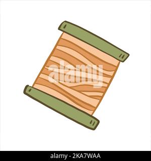 Spool of thread for sewing. Fashion designer tool. Stock Vector