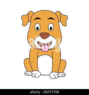 cute animal of puppy on cartoon version,vector illustration Stock Vector
