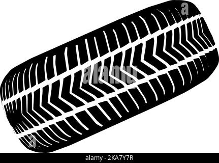 Tire mark. Car and motorcycle tire track vector set. Truck tread mark on the road concept. Vector tire mark from different tread type of car and moto Stock Vector