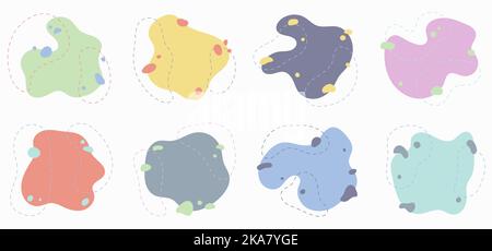 Abstract organic shape for text set template design. Overlapping with line stripe, minimal artwork background. Vector Stock Vector
