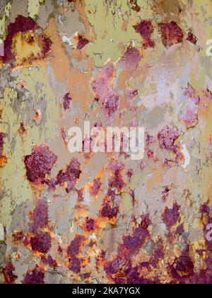 Scratched surface with paint and rust stains - stock photo Stock Photo