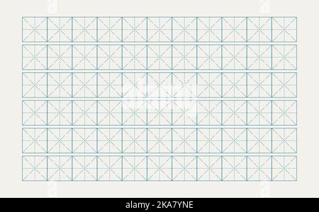 Workbook for writing hieroglyphs. Lined paper for printing. Geometric pattern for school. Realistic lined paper. Simulator for writing Chinese Stock Vector