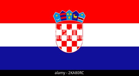 Croatia. Flag of Croatia. Horizontal design. llustration of the flag of Croatia. Horizontal design. Abstract design. Illustration. Map. Capital Zagreb Stock Photo