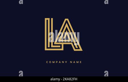 AL, LA Abstract Letters Logo Monogram Stock Vector