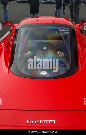 Closeup Ferrari Portofino Engine Bay Red Engine Cover Biturbo