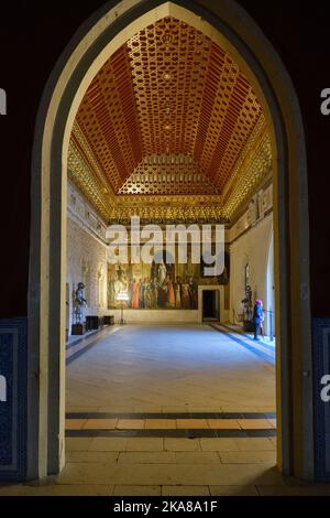 A vertical shot of the interiors of the Alcazar de Segovia in Spain Stock Photo