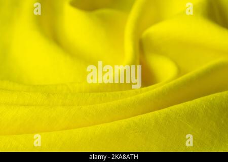 Wrinkled linen cloth folded napkins. Linen fabric texture. Concept of using natural eco-friendly materials Stock Photo