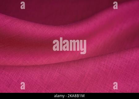 Wrinkled linen cloth folded napkins. Natural linen fabric texture. Textured fabric background. Concept of using natural eco-friendly materials Stock Photo