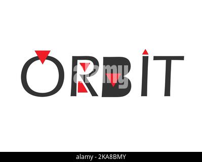 orbit font shape triangle logo design, letter, alphabet, icon typography, gradient isolated on white Stock Vector
