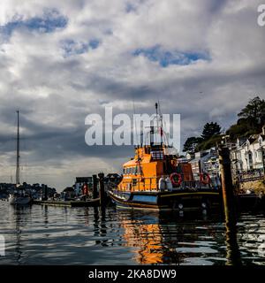 The seaside town of Fowey from the estuary Stock Photo