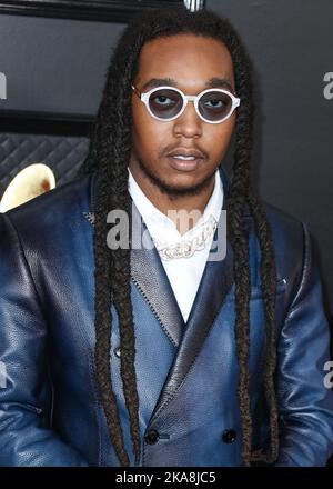 Los Angeles, United States. 01st Nov, 2022. (FILE) Migos Rapper Takeoff Dead At 28. Migos rapper Takeoff was killed in an early-morning shooting on November 1, 2022 in Houston, Texas, multiple outlets report. LOS ANGELES, CALIFORNIA, USA - JANUARY 26: American rapper Takeoff (Kirshnik Khari Ball) of hip hop trio Migos arrives at the 62nd Annual GRAMMY Awards held at Staples Center on January 26, 2020 in Los Angeles, California, United States. (Photo by Xavier Collin/Image Press Agency) Credit: Image Press Agency/Alamy Live News Stock Photo