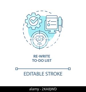 Rewrite to-do list turquoise concept icon Stock Vector