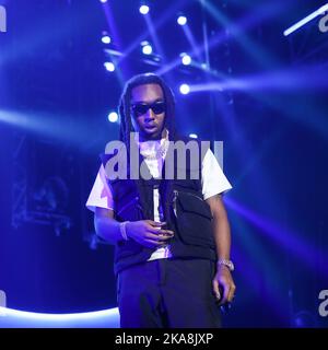 Los Angeles, United States. 01st Nov, 2022. (FILE) Migos Rapper Takeoff Dead At 28. Migos rapper Takeoff was killed in an early-morning shooting on November 1, 2022 in Houston, Texas, multiple outlets report. LOS ANGELES, CALIFORNIA, USA - JUNE 22: American rapper Takeoff (Kirshnik Khari Ball) of hip hop trio Migos performs at the 7th Annual BET Experience At L.A. LIVE Presented By Coca-Cola - Day 3 held at Staples Center on June 22, 2019 in Los Angeles, California, United States. (Photo by Xavier Collin/Image Press Agency) Credit: Image Press Agency/Alamy Live News Stock Photo