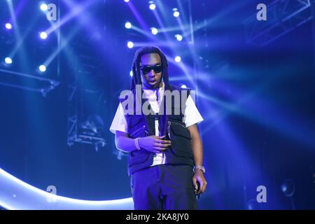 Los Angeles, United States. 01st Nov, 2022. (FILE) Migos Rapper Takeoff Dead At 28. Migos rapper Takeoff was killed in an early-morning shooting on November 1, 2022 in Houston, Texas, multiple outlets report. LOS ANGELES, CALIFORNIA, USA - JUNE 22: American rapper Takeoff (Kirshnik Khari Ball) of hip hop trio Migos performs at the 7th Annual BET Experience At L.A. LIVE Presented By Coca-Cola - Day 3 held at Staples Center on June 22, 2019 in Los Angeles, California, United States. (Photo by Xavier Collin/Image Press Agency) Credit: Image Press Agency/Alamy Live News Stock Photo