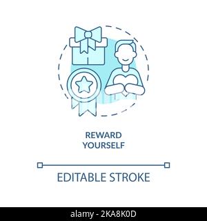 Reward yourself turquoise concept icon Stock Vector