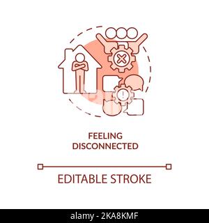 Feeling disconnected terracotta concept icon Stock Vector