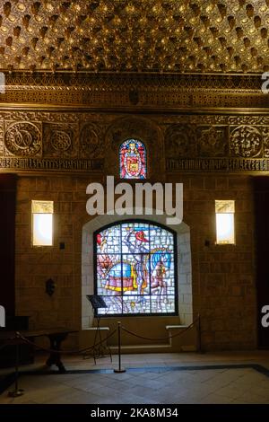 A vertical shot of the interiors of the Alcazar de Segovia in Spain Stock Photo