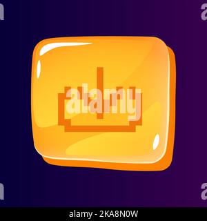 Download files glossy ui button with pixelated icon Stock Vector
