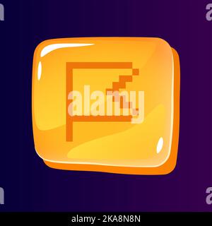 Tag sign glossy ui button with pixelated icon Stock Vector