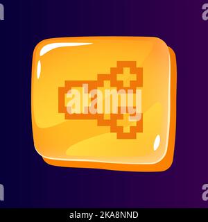 Content sharing glossy ui button with pixelated icon Stock Vector