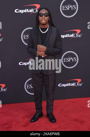 Kirshnik Khari Ball, known as rapper Takeoff from the group Migos was killed this morning in a shooting in Houston, Texas at the age of 28.  Takeoff from Migos at The 2019 ESPYs held at the Microsoft Theatre on July 10, 2019 in Los Angeles, CA. © O'Connor/AFF-USA.com Stock Photo