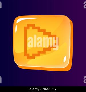 Play glossy ui button with pixelated icon Stock Vector