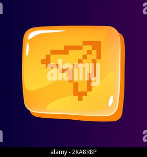 Send message glossy ui button with pixelated icon Stock Vector