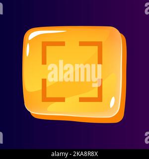 Full screen glossy ui button with pixelated icon Stock Vector