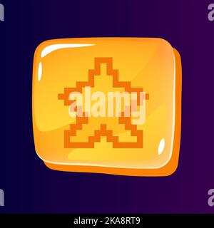 Rate mark glossy ui button with pixelated icon Stock Vector