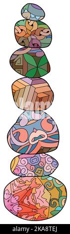 Balance concept. Zen stones flat design style. Stock Vector