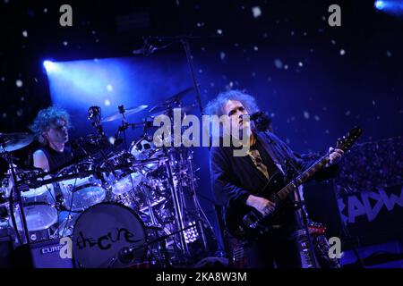 British band The Cure with the front man Robert Smith during their performance at Unipol Arena in Casalecchio (Bologna), Italy, October 31, 2022 Stock Photo